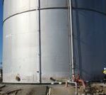 The earthen foundation of a product tank